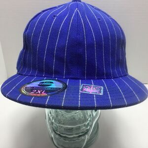 City Hunter Pinstripe Fitted Baseball Hat Royal Blue White 2XL Size 8